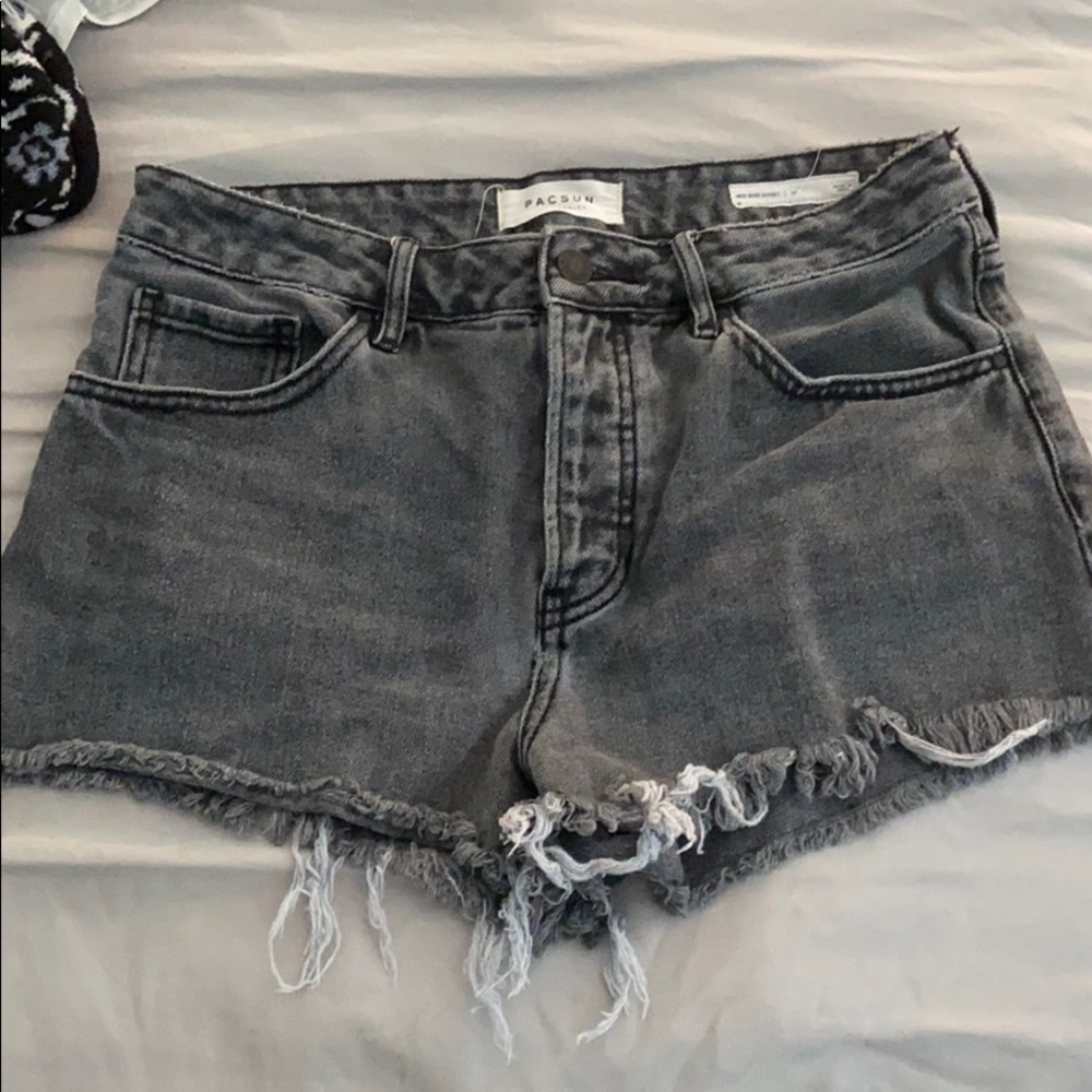 cute grey washed jean shorts